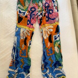 Zara Multicolor Abstract Pattern Pants